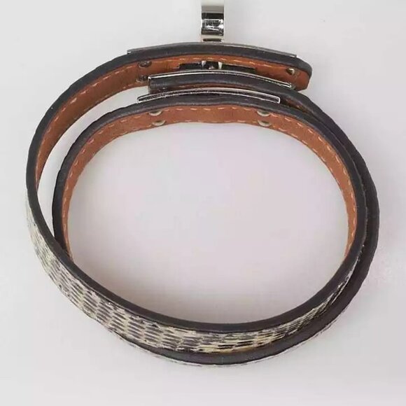 Hermes Ombre Lizard Palladium Plated Kelly Double Tour Bracelet Size T2 - Picture 3 of 10
